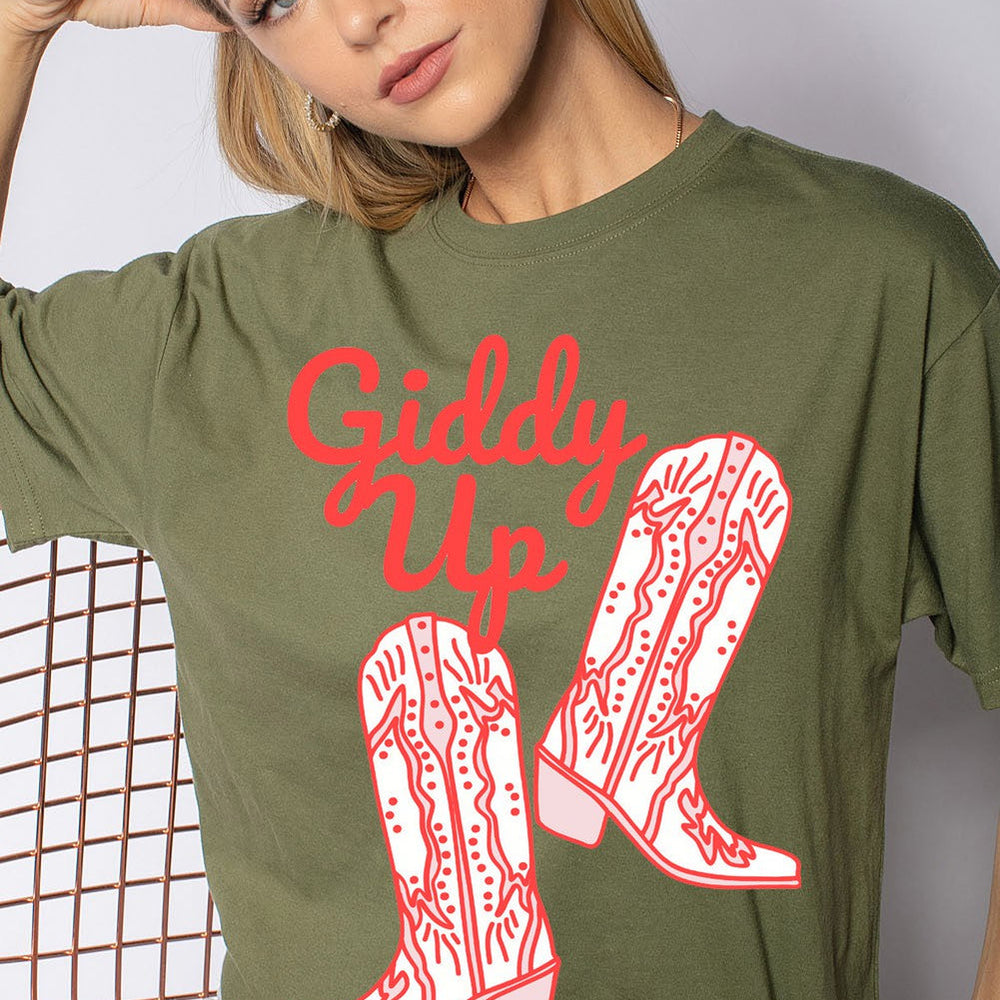 
                  
                    Western Boots Giddy Up Graphic Tees
                  
                