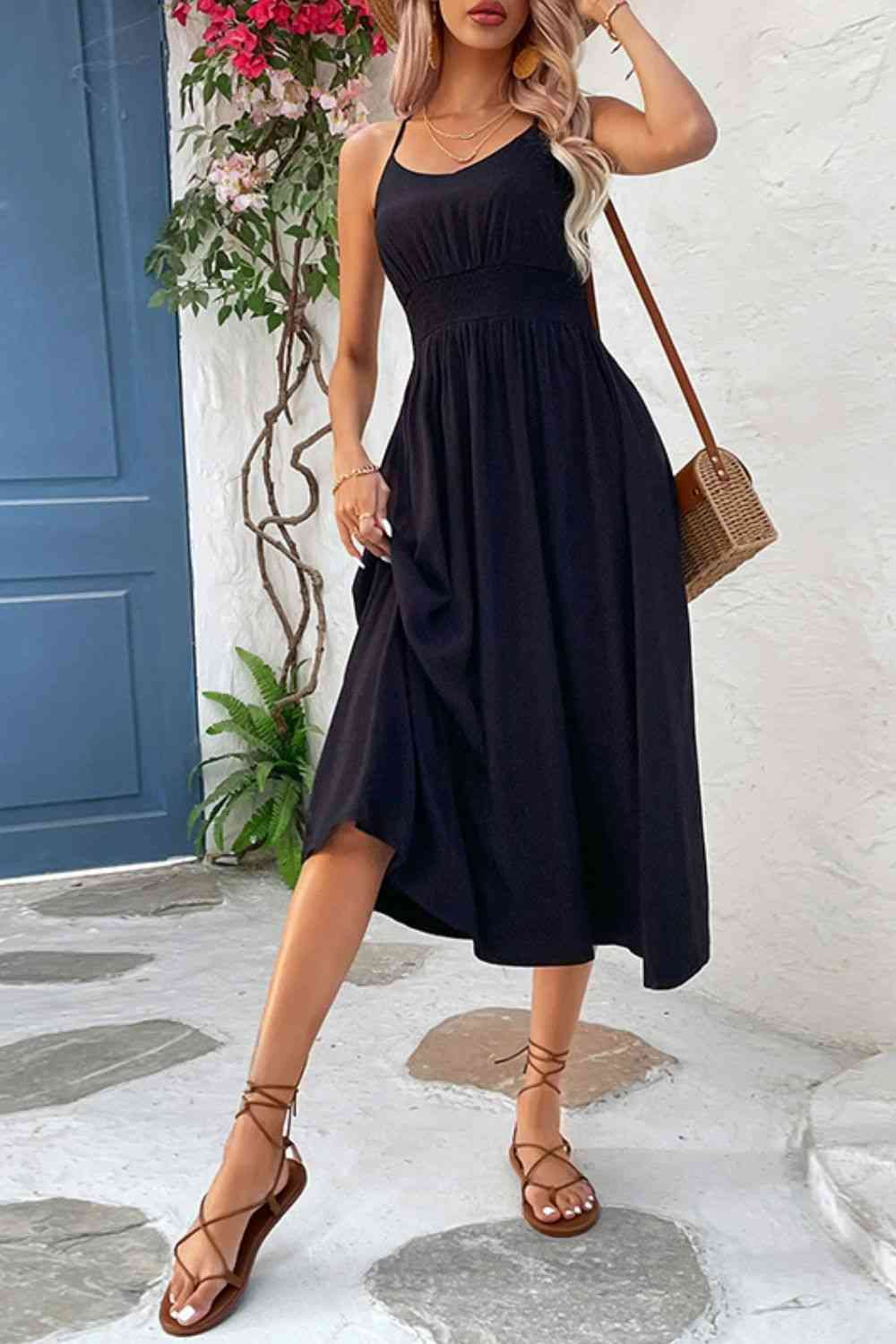 
                  
                    Spaghetti Strap Scoop Neck Midi Dress
                  
                