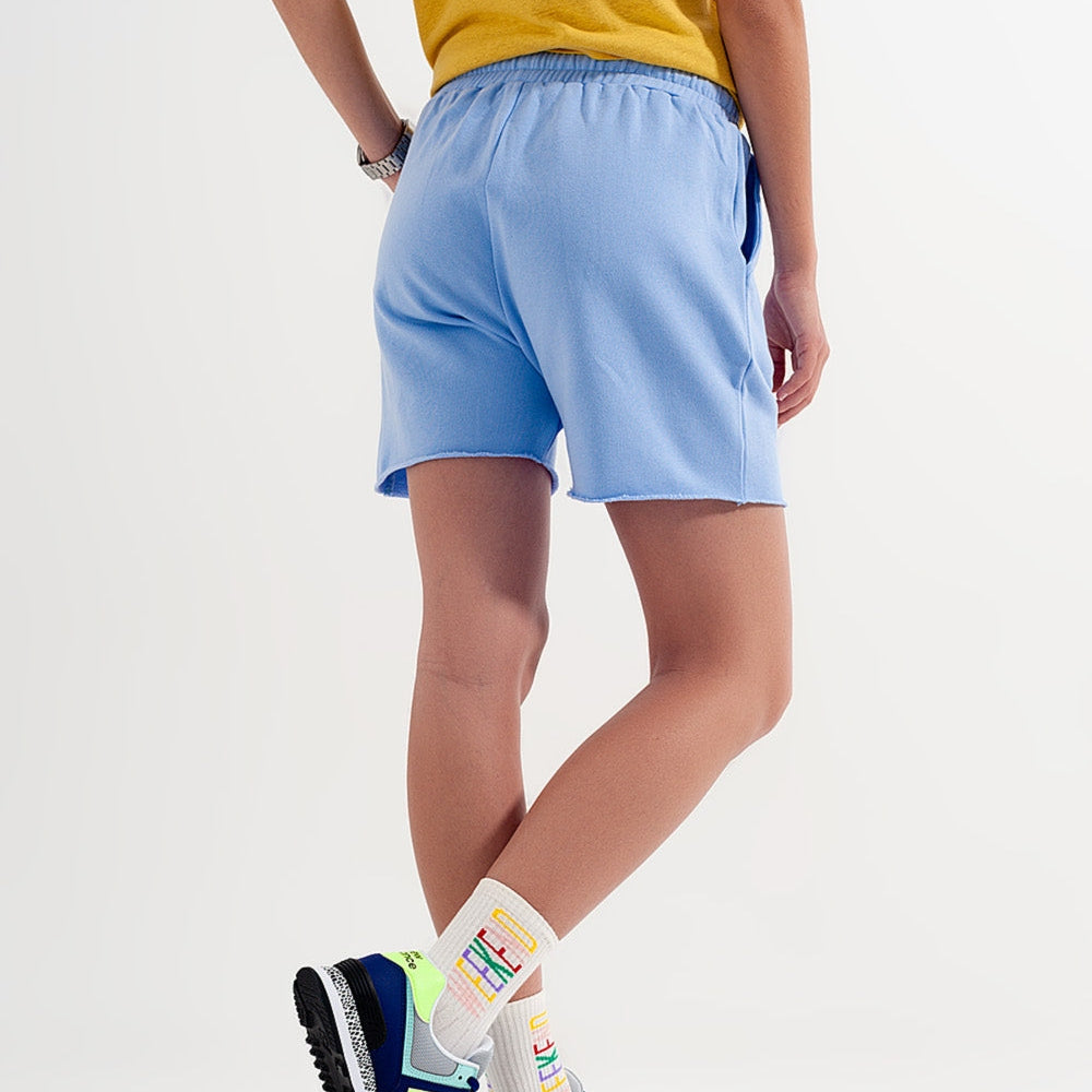 
                  
                    Co-Ord Jersey Slim Shorts Shorter Length in Blue
                  
                