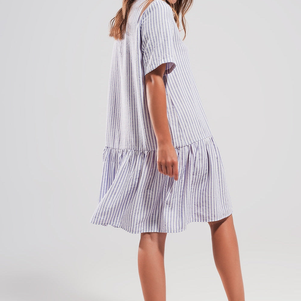 
                  
                    Stripe Print Mini Dress in Lilac
                  
                