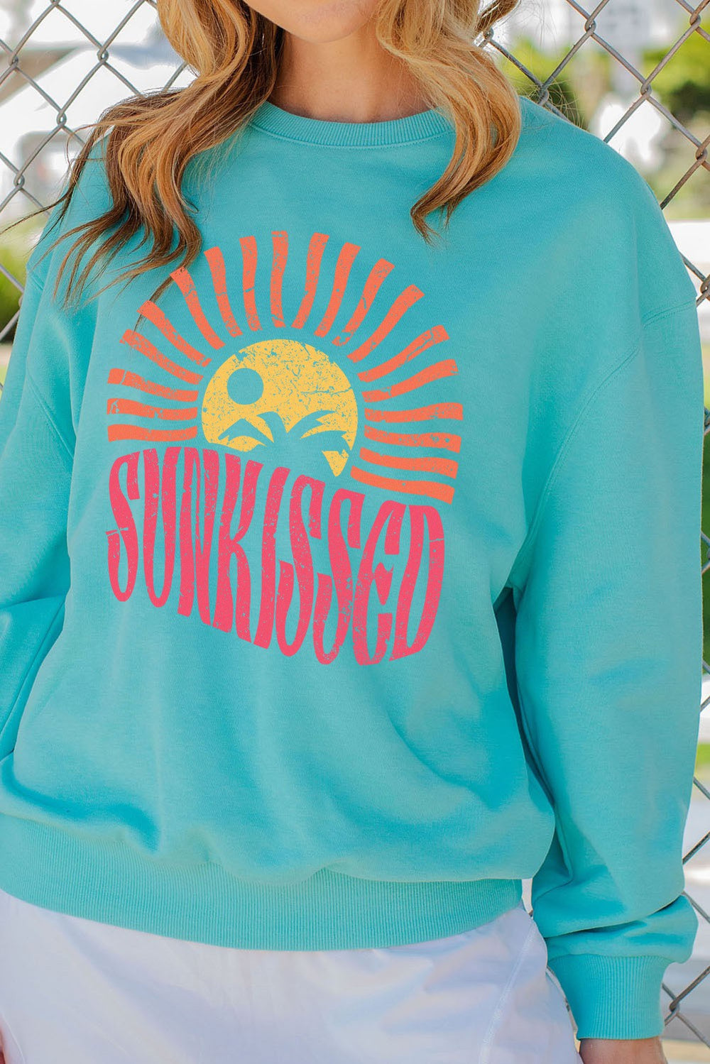 Sun Kissed Graphic Print Sweatshirt Pullover Top