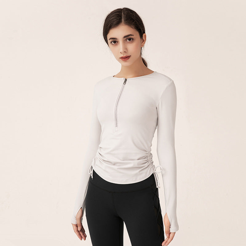 
                  
                    Europe and the United States Autumn and Winter Tight Yoga Clothes Zipper Sportswear Women's Shirt Long Sleeve Yoga Tops
                  
                