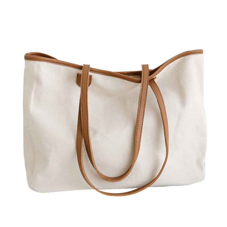 
                  
                    LE CITY Wholesale Luxury Large Plain Custom Canvas Tote Bag Leather Handle
                  
                