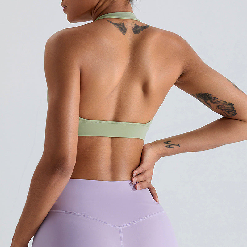
                  
                    Nude Feel Halter Sports Underwear Women Quick Drying Yoga Bra Top Beauty Back Exercise Vest Workout Clothes
                  
                
