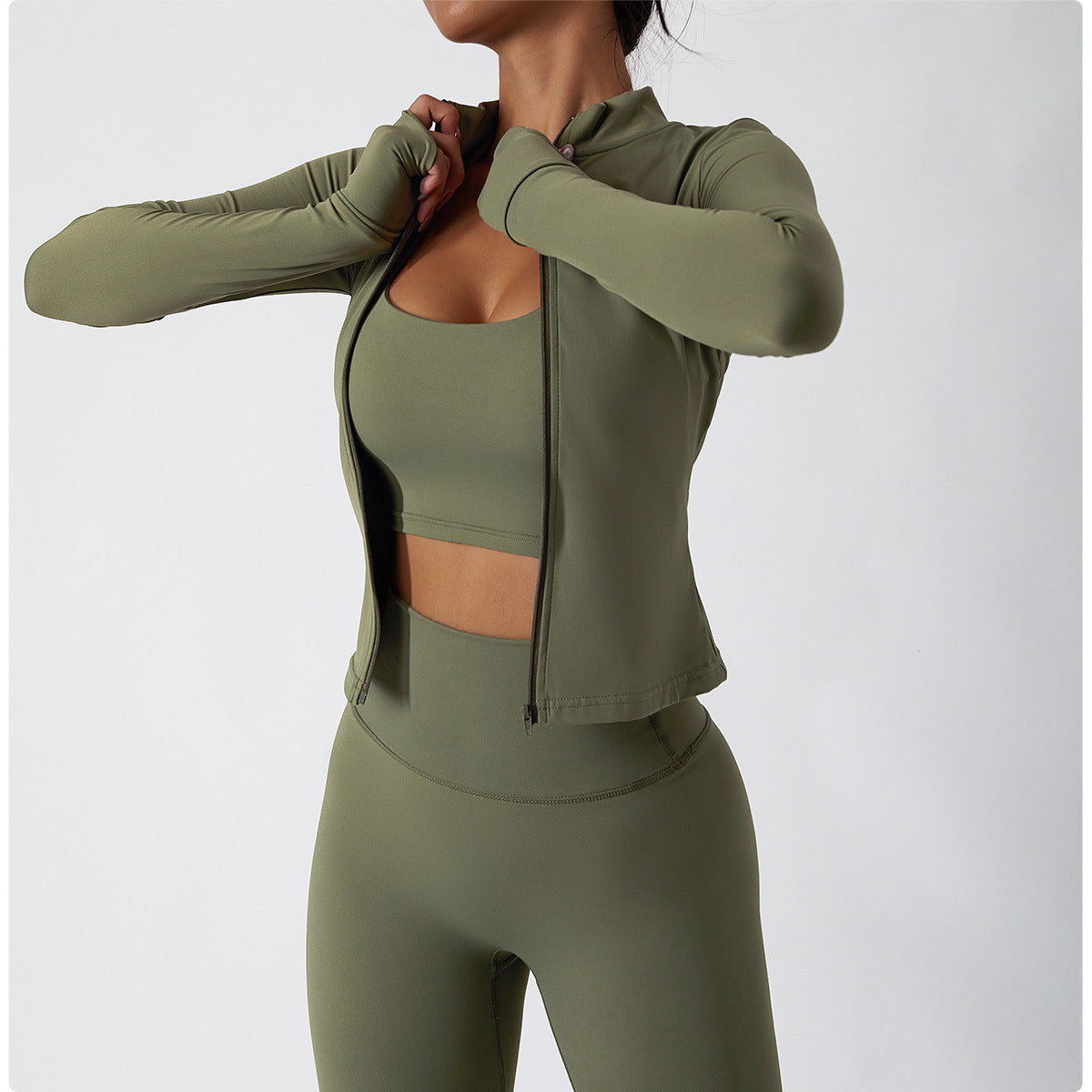
                  
                    Nude Feel Yoga Clothes Women Autumn Winter Zipper Long Sleeved Workout Clothes Suit Slim Fit Running Workout Sportswear
                  
                