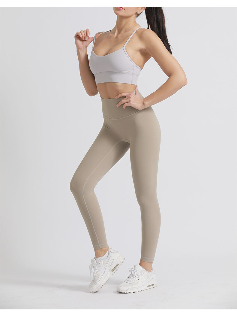 
                  
                    Color High Waist Belly Contracting Nude Feel Yoga Pants No T Fitness Casual High Elastic Belly Contracting Peach Hip Seamless Sports Pants
                  
                