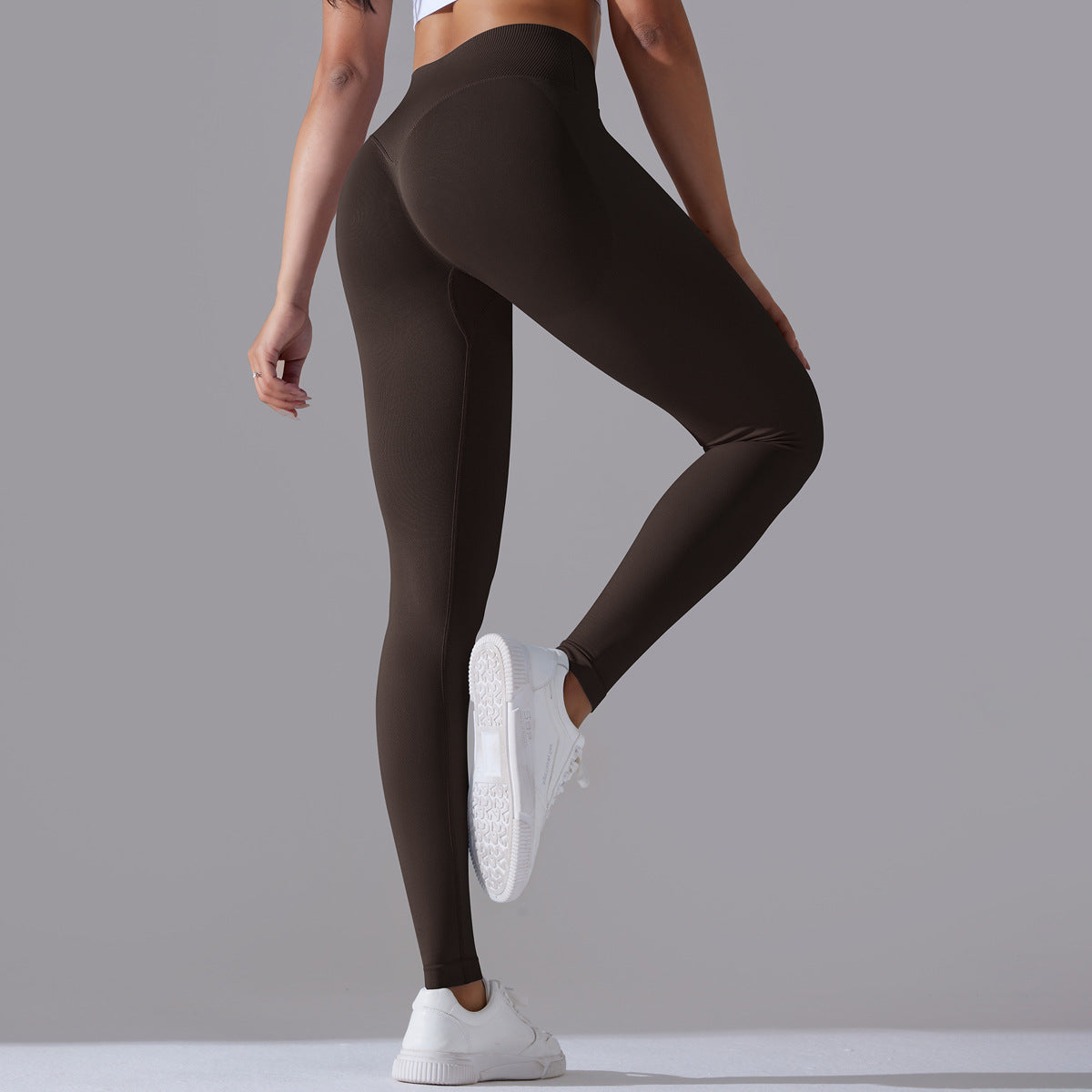 
                  
                    Seamless Knitted Yoga Pants Cross Waist Peach Hip Raise Yoga Running Sports Tights Breathable Fitness Pants
                  
                