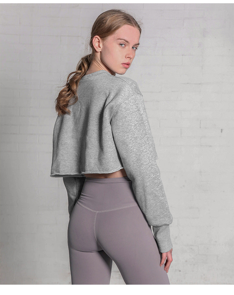 
                  
                    Cropped Cropped Hoodie Women Clothing Fleece Lined Pullover Long Sleeve Yoga Fitness Sports Coat
                  
                