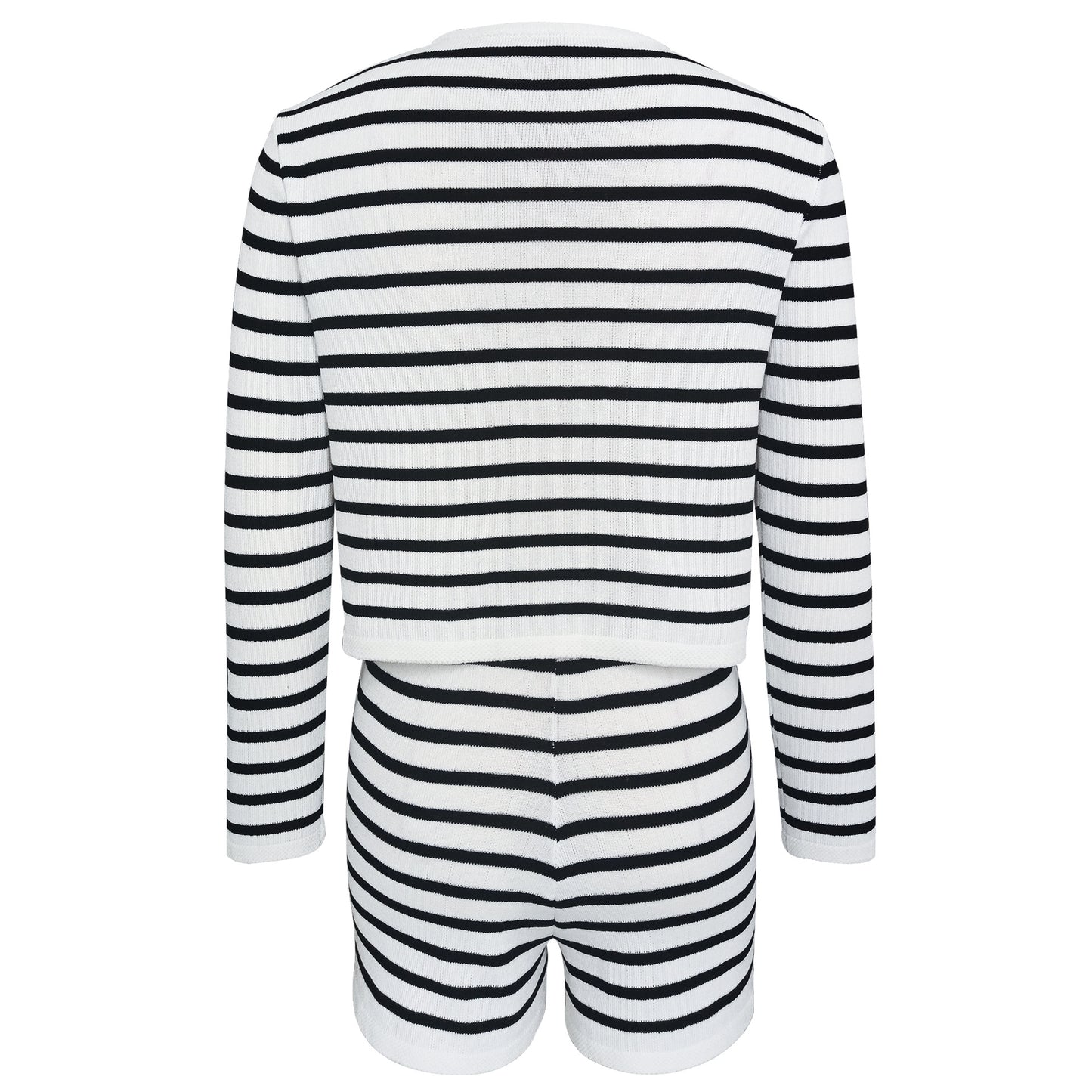 
                  
                    Women Clothing Striped Round Neck Knitted Cardigan Casual Sweater
                  
                