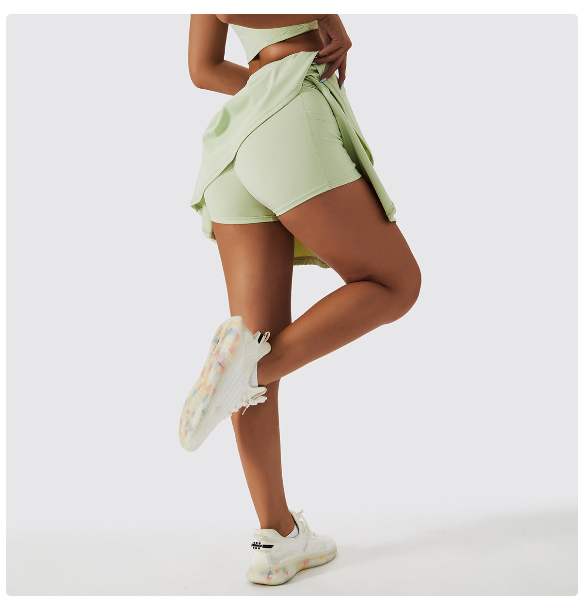 
                  
                    Spring Nude Feel Tennis Skirt Fitness Badminton Faux Two Piece Sports Culottes Pocket Running Casual Mini Skirt
                  
                