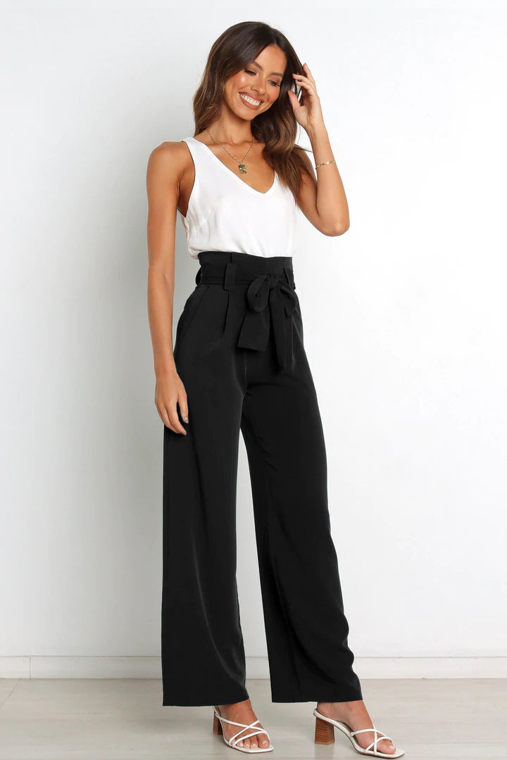 
                  
                    Fashion Workwear Women Dress Work Pant Casual All Matching Wide Leg Trousers Belt Commuting Pants Summer
                  
                