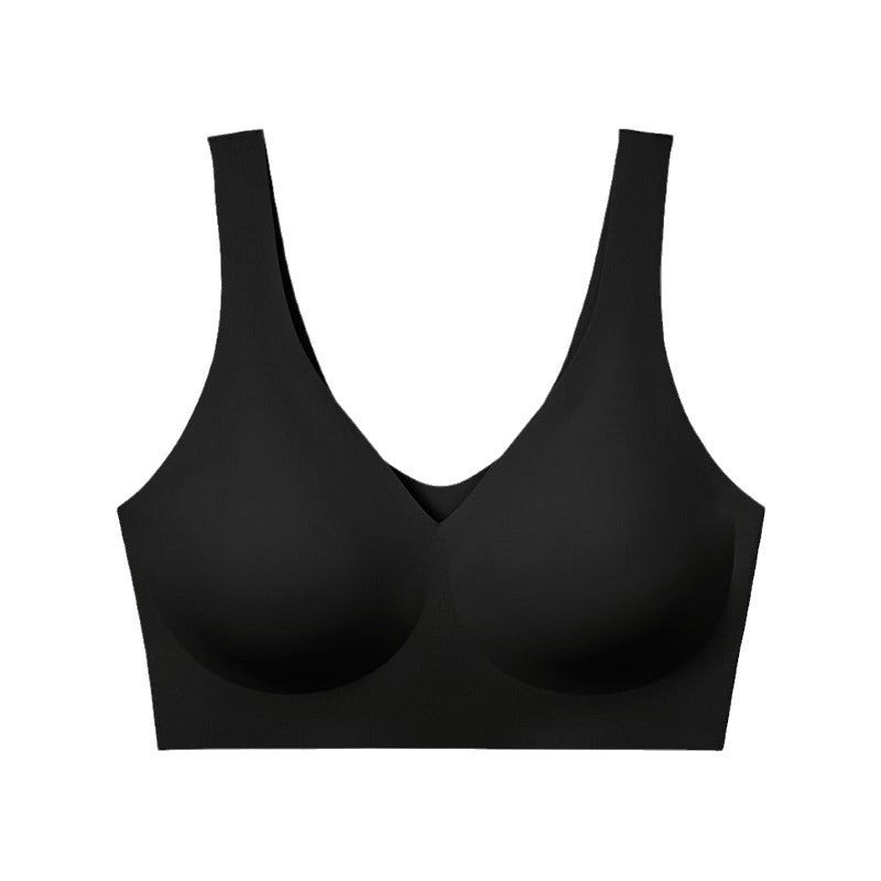 
                  
                    Seamless V neck Vest Underwear Women's Big Chest Small One Piece Comfortable Sleep Bra U Shaped Beauty Back Bras
                  
                