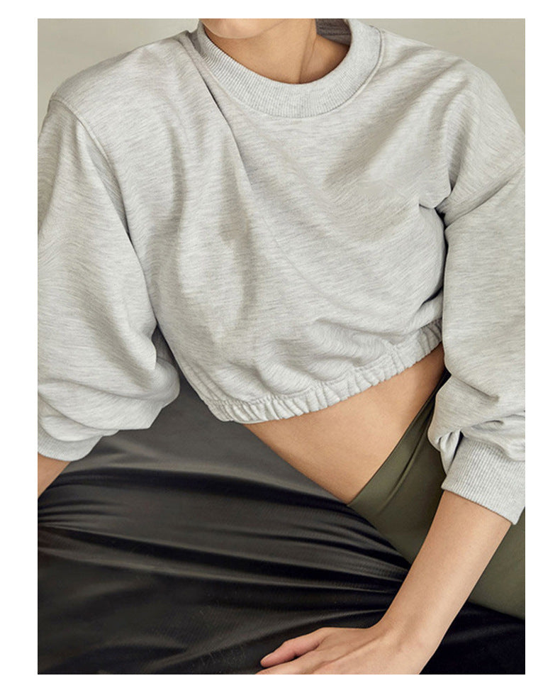 
                  
                    Autumn Winter Brand Pure Cotton Short round Neck Sweater Women Cropped Sexy Top Fitness Sportswear
                  
                