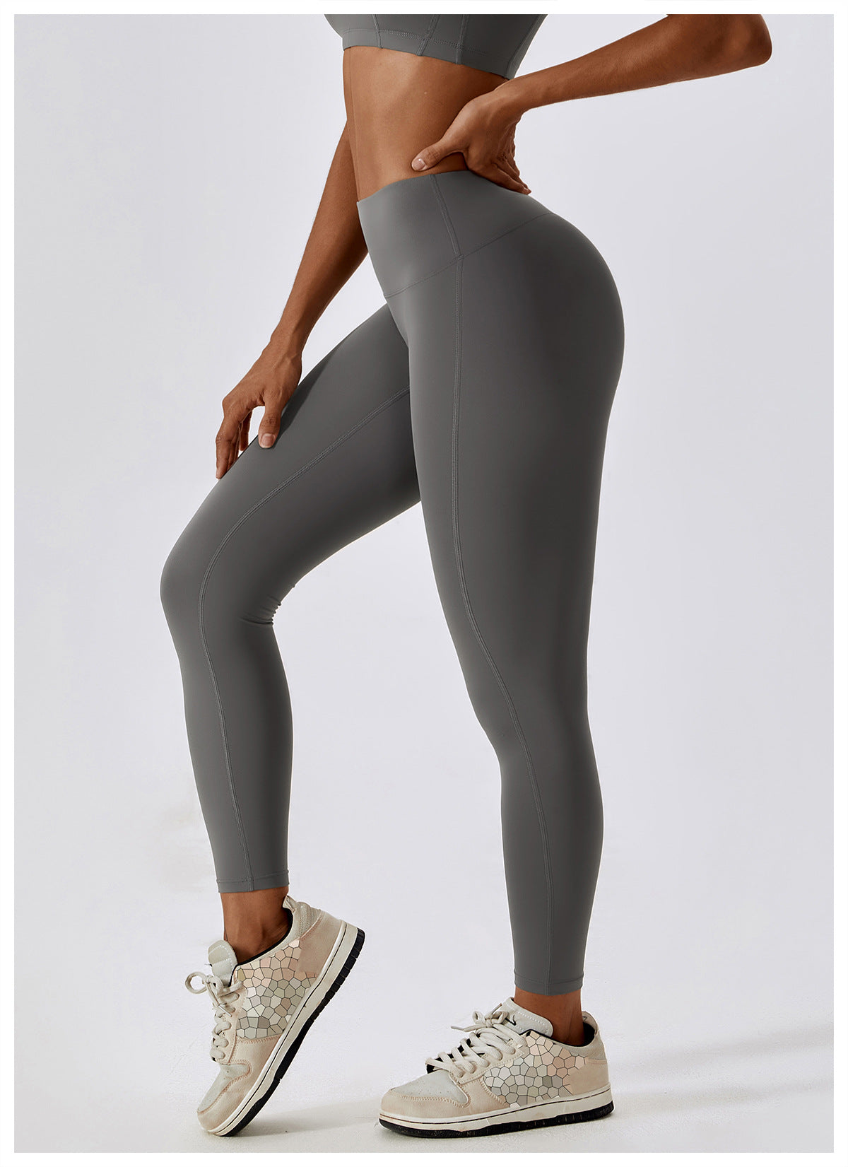 
                  
                    Nude Feel Hip Raise Yoga Pants Women Abdominal Shaping High Waist Fitness Pants Outdoor Running Sports Leggings
                  
                