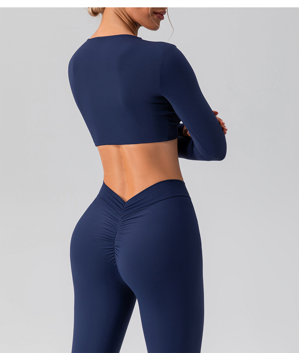 
                  
                    Sexy Tight Long Sleeve Yoga Wear Outdoor Quick Drying Sports T Blood Running Nude Feel Workout Clothes Top
                  
                