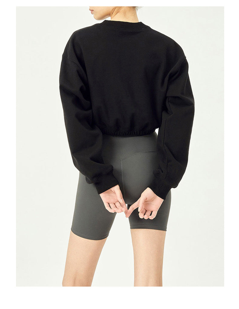 
                  
                    Autumn Winter Brand Pure Cotton Short round Neck Sweater Women Cropped Sexy Top Fitness Sportswear
                  
                