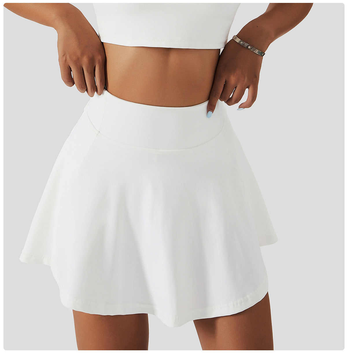 
                  
                    Spring Nude Feel Tennis Skirt Fitness Badminton Faux Two Piece Sports Culottes Pocket Running Casual Mini Skirt
                  
                