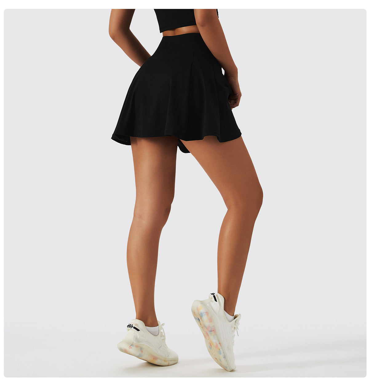 
                  
                    Spring Nude Feel Tennis Skirt Fitness Badminton Faux Two Piece Sports Culottes Pocket Running Casual Mini Skirt
                  
                