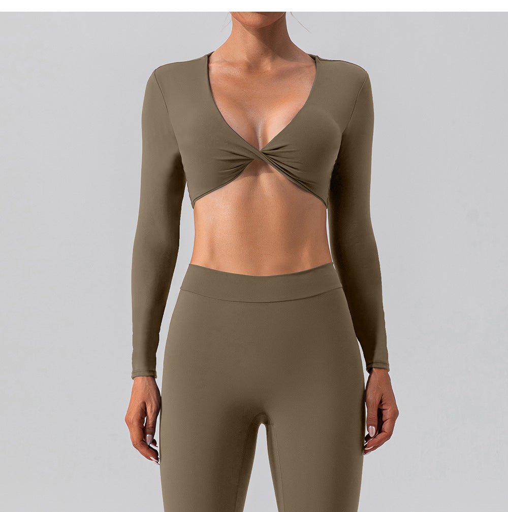 
                  
                    Sexy Tight Long Sleeve Yoga Wear Outdoor Quick Drying Sports T Blood Running Nude Feel Workout Clothes Top
                  
                