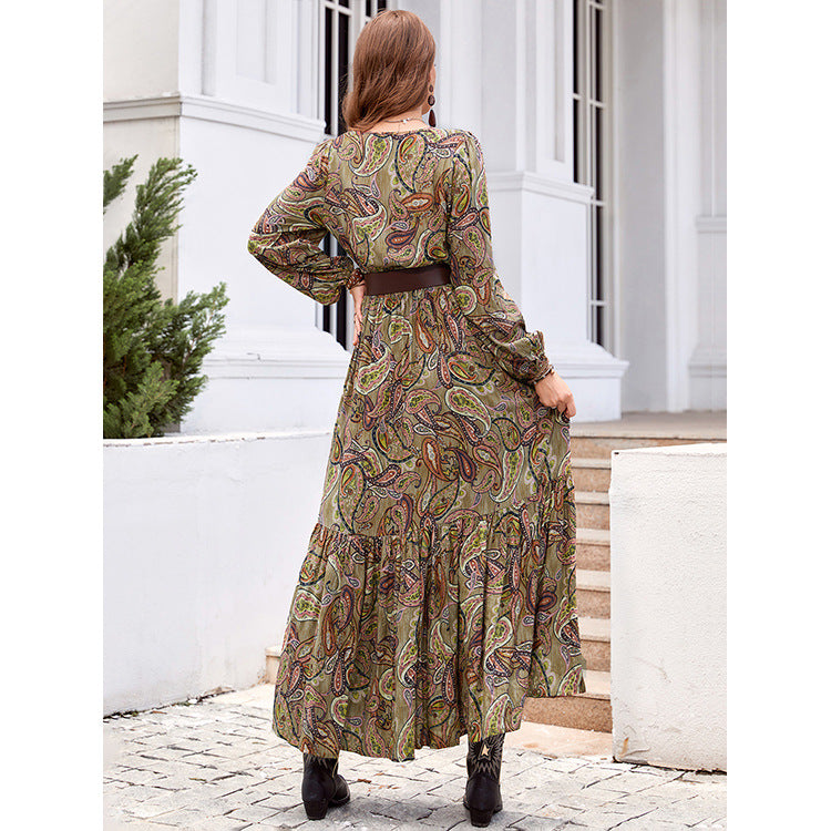 
                  
                    Bohemian Cashew Printing Waist Smocking Series Lead Holiday Dress
                  
                