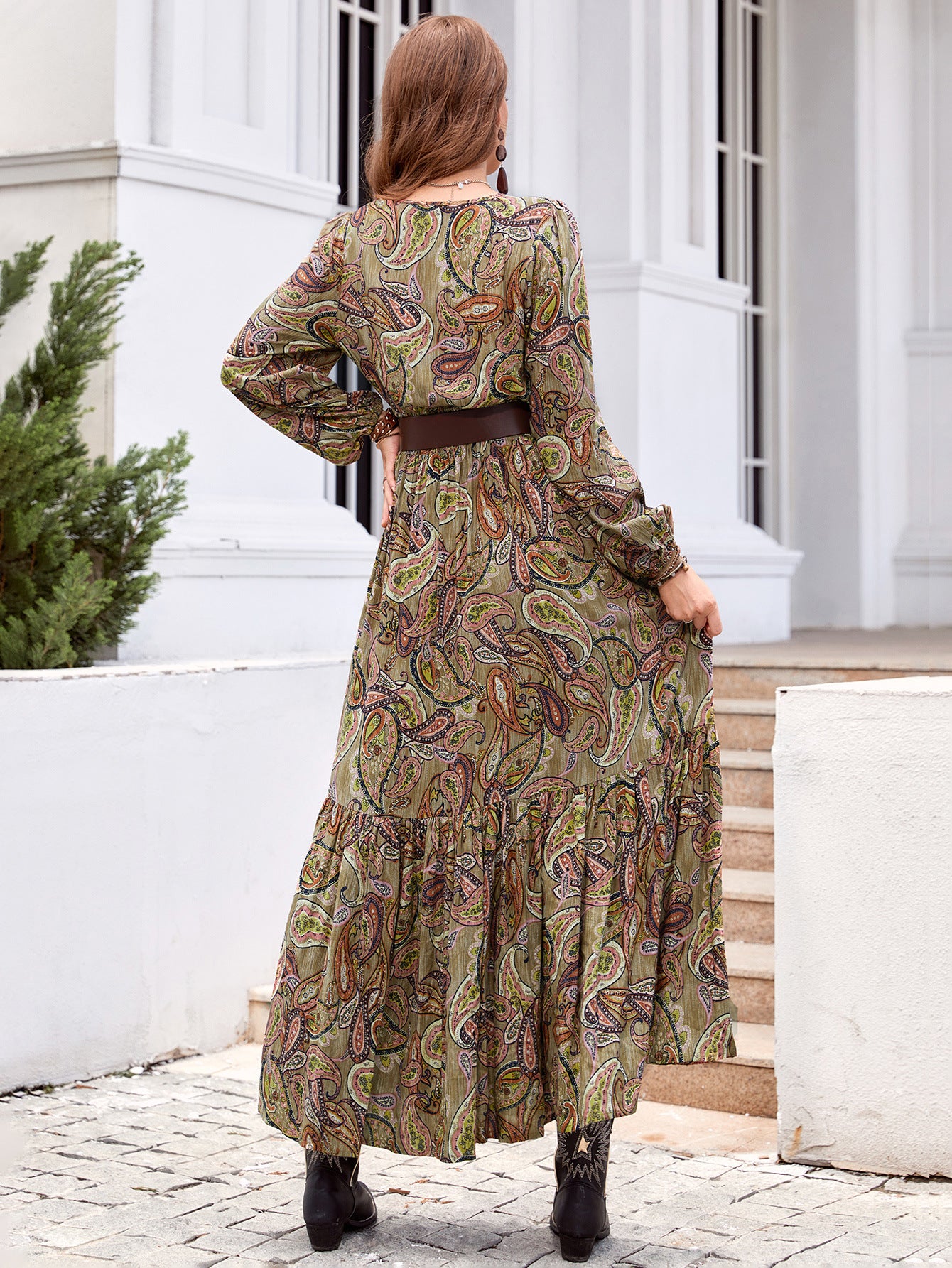 
                  
                    Bohemian Cashew Printing Waist Smocking Series Lead Holiday Dress
                  
                