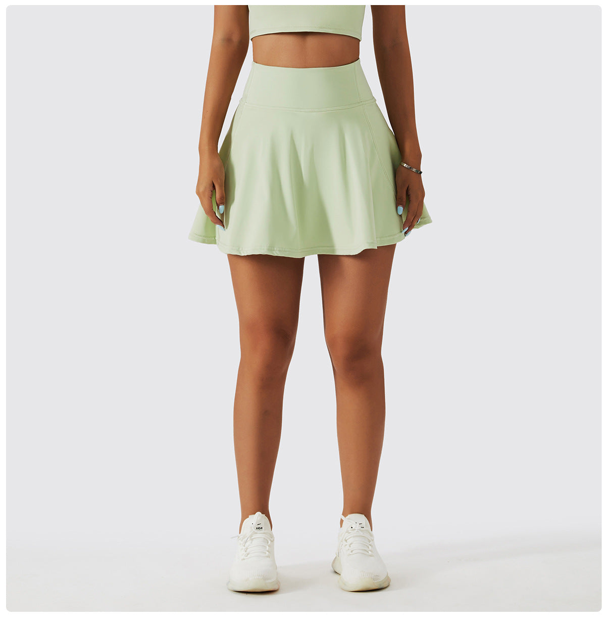 
                  
                    Spring Nude Feel Tennis Skirt Fitness Badminton Faux Two Piece Sports Culottes Pocket Running Casual Mini Skirt
                  
                