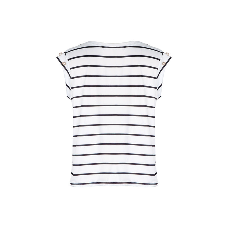 
                  
                    Summer Women Sleeveless Striped T shirt
                  
                
