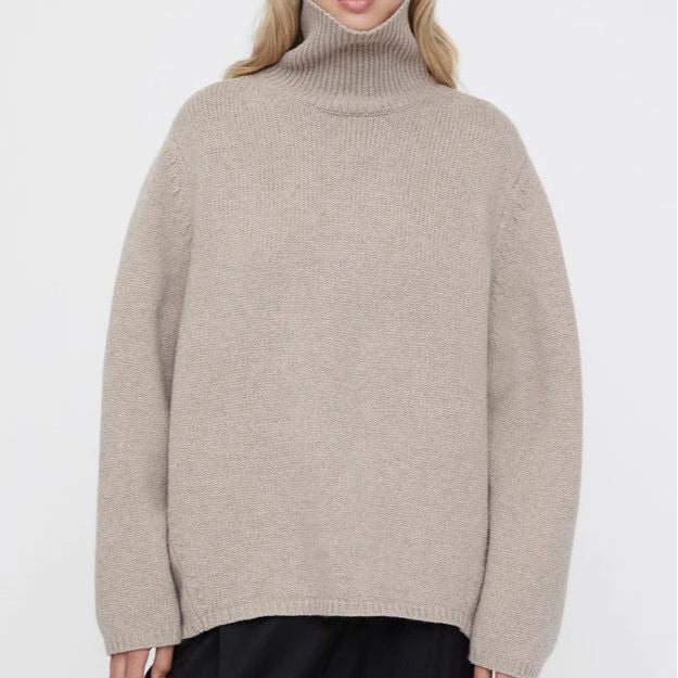 Women Russia Autumn Winter Sweater Loose 50% Wool Turtleneck Sweater Bottoming Shirt