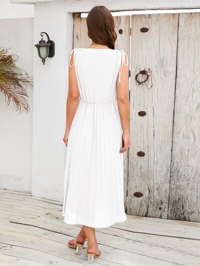 
                  
                    Pleated V-Neck Sleeveless Midi Dress
                  
                