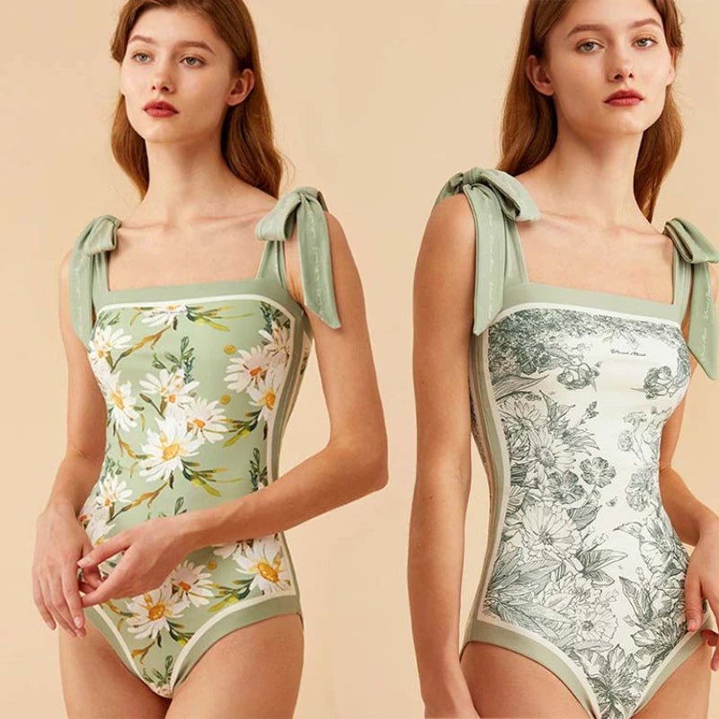 
                  
                    Cikini Swimwear New Double Sided Printing Two Side Swimsuit Women's Retro Floral One-Piece Summer Beach BikiniK&F
                  
                