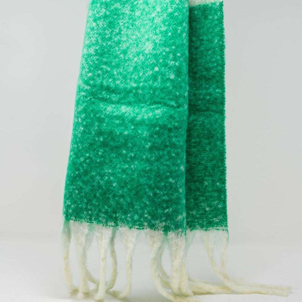 
                  
                    Multi Colored Chunky Knit Scarf in Multicolor Stripes Green and Blue
                  
                