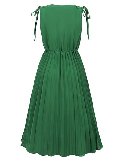 
                  
                    Pleated V-Neck Sleeveless Midi Dress
                  
                