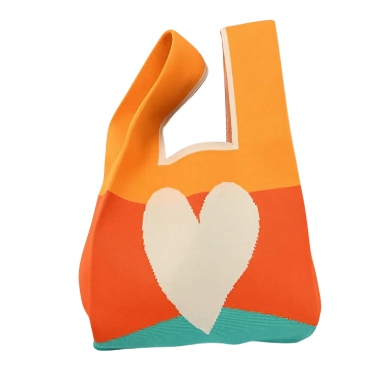 
                  
                    Heart Design Knitted Tote Bag
                  
                