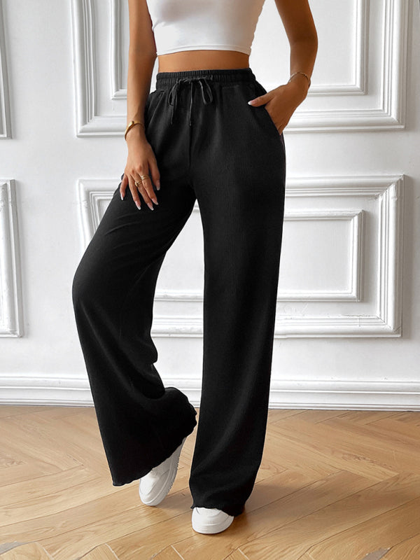 
                  
                    Fashion women's new loose casual solid color wide leg trousers
                  
                