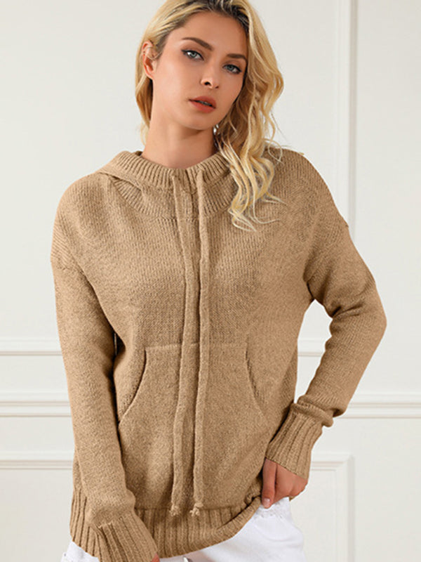 
                  
                    Women's mid-length loose drawstring pocket loose sweater
                  
                