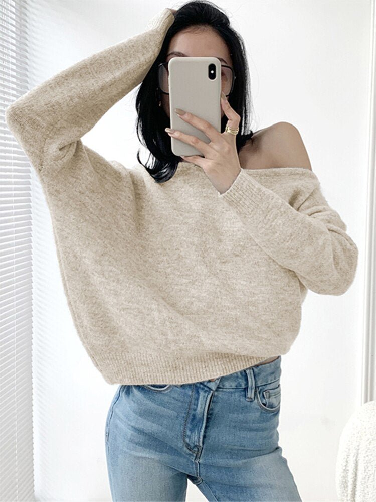 
                  
                    Slash Neck Oversized Knitted SweaterK&F
                  
                