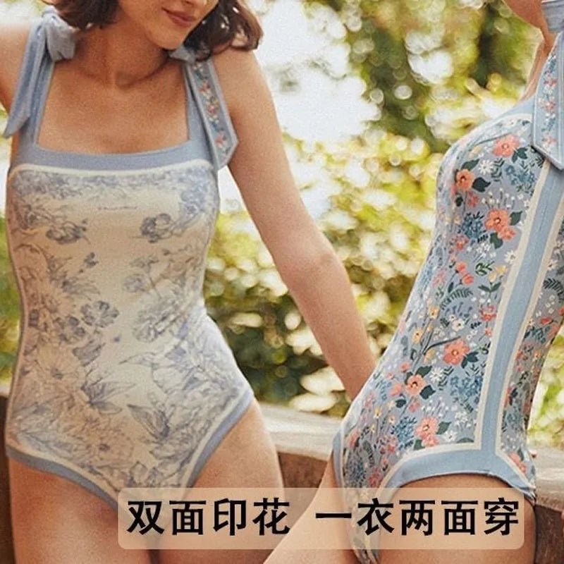 
                  
                    Summer 2023 Sexy Women's Printed Bikinis Set Fashion Slim Bow Spliced Vintage High Waist Swimwear for Female One-Piece SwimsuitK&F
                  
                